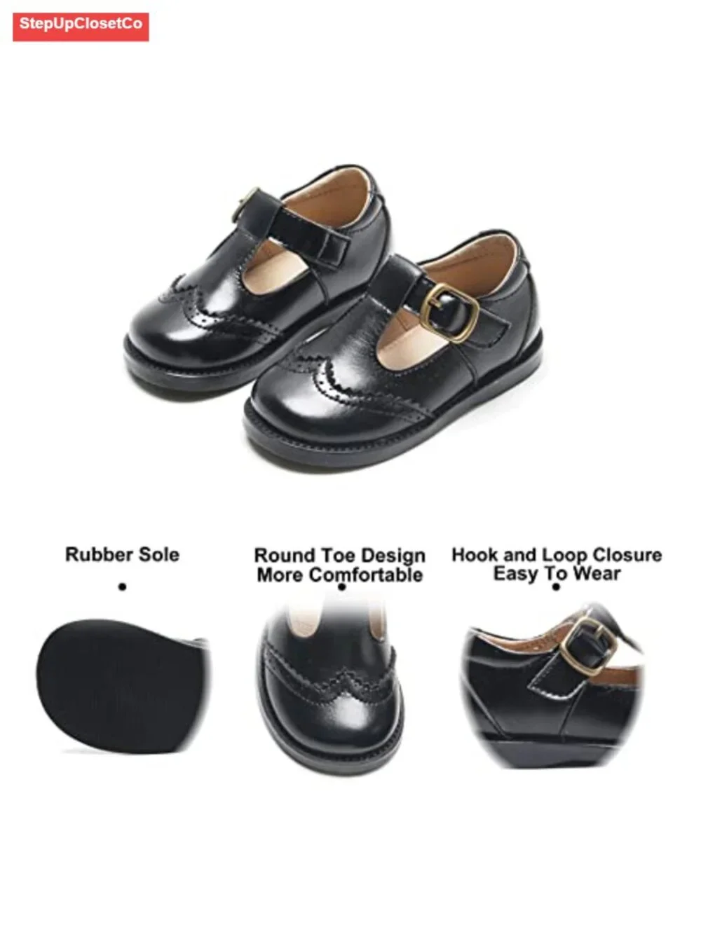 Toddler Little Girl Mary Jane Dress Shoes Ballet Flats Hook Loop